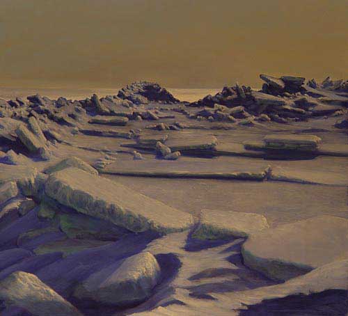 Point Hope Sea Ice in Sun Alaska paintings by David Rosenthal